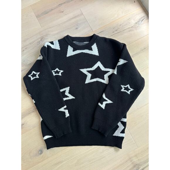 Unisex Graphic Print Star Sweater Size Small Chunky Knit Whimsy Goth - Picture 1 of 3